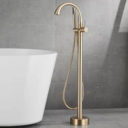 Mitigeur bain sur pied avec douchette eau chaude et froide noire