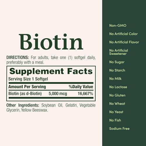 Nature's Bounty Biotin 5000 mcg Liquid Softgels 72 ea (Pack of 3) - image 3