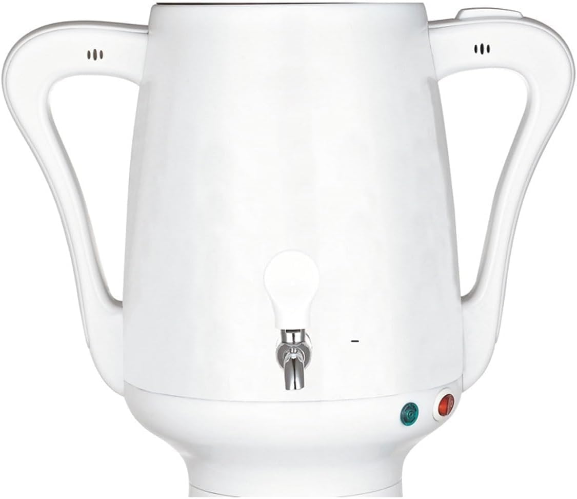 Samovar Turco Elettrico da 6 Litri - Bollitore A Doppia Pentola in Acciaio Inox con Infusore da 1500 W E Funzione di Mantenimento in Caldo per Una Preparazione del tè Perfetta. White