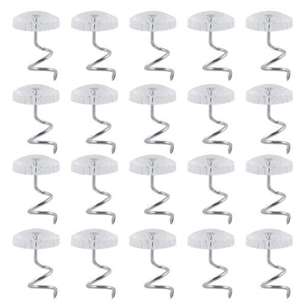 4xClear Heads Twist Pins Spiral Screws for Upholstery Round Shape L 20 Pack-picture-12