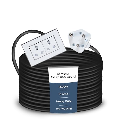 Image of Extension Board Heavy Duty Multi Socket 15A /16A /20A (2500 Watts 16A Big Plug and Two 16A Socket, 10 Meter)