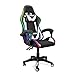 Todeco Gaming Stuhl Massage mit Licht LED Racing Stuhl Gaming Sessel Gamer Ergonomischer Bürostuhl verstellbare Rückenlehne höhenverstellbar Drehstuhl mit Kopfstütze und Lendenkissen, weiß