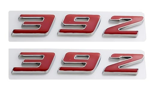 Image of Pair Set 392 Front Right Door Side Badge Nameplates Emblem Self-Adhesive Decals Sticker (Silver Red)