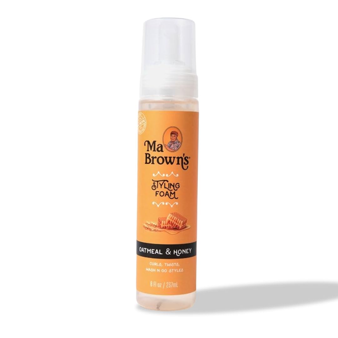 Oatmeal and Honey Curl Styling Foam, Lightweight Formula for Curls 8 Oz,237 ml – Defines curls without buildup, controls breakage, nourishes coils with oatmeal, honey & coconut oil
