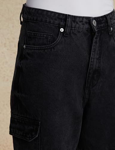 Image of Amazon Brand - Symbol Women's Wide Leg Cargo Jeans (High Rise | Ankle Length | Loose Baggy Fit) (Available in Plus Sizes)
