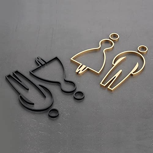 Moderno juego de letreros de baño de aleación de aluminio para hombres y mujeres, para hotel, tienda, estacionamiento, centro comercial, restaurante, señalización de inodoro