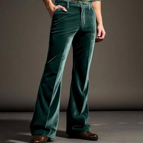 Bell Bottom Pants for Men Vintage Style Wide Leg Disco Dancing Flared Pants 60s 70s Retro Style Clubwear Velvet Casual Pants3