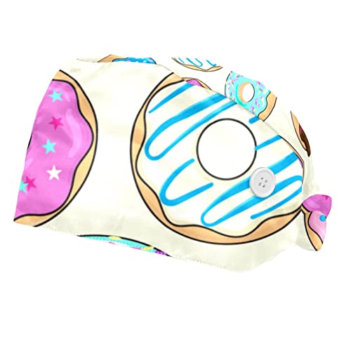 Casquette pour hommes et femmes avec motif de beignet gourmand, bonnet de travail ajustable