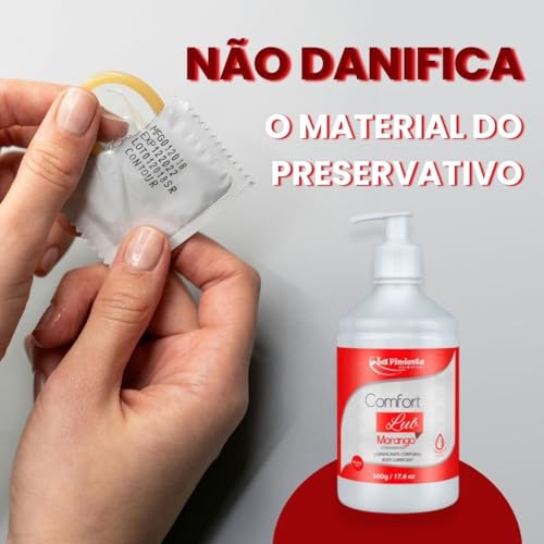 Lubrificante Corporal Comfort 500g Base Água Massagem Neutro Morango Chiclete Menta (Morango)