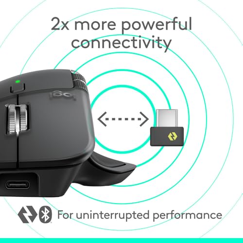Image of Logitech MX Master 4, Ergonomic Wireless Mouse with Advanced Performance Haptic Feedback, Ultra-Fast Scrolling, USB-C Charging, Bluetooth, Windows, MacOS - Graphite