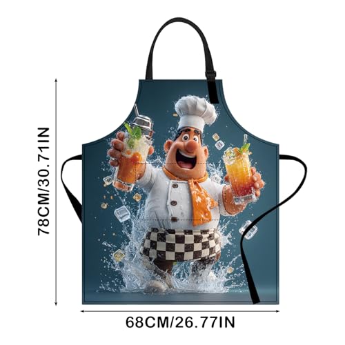 Image of Nuxovilar Cute Cooking Kitchen Apron, 26.77 * 30.7 Inches, Essential for Kitchen Cooking, Baking, Festive Gatherings