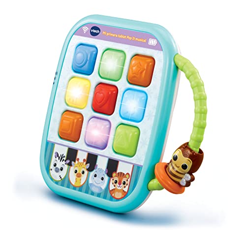 VTech - Mi Primera Tablet Pop-it Musical, Tableta interactiva con Botones de Silicona y Teclas de Piano, Juguete para bebés +6 Meses, Versión ESP