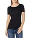Amazon Essentials Women's Slim-Fit Short-Sleeve Crewneck T-Shirt, Pack of 2, Black, Medium