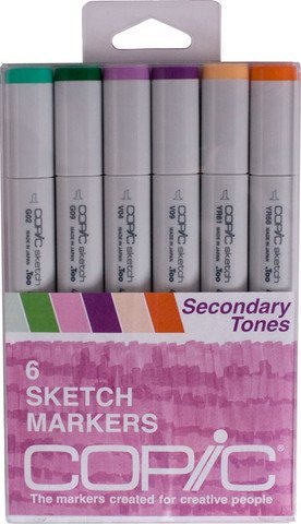 6-piece Sketch Set, Secondary Tones By Copic Marker