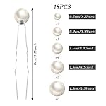 18Pcs Pearl and Rhinestone Hair Accessories for Wedding, Bridal Styling - U Shaped Bobby Pins, Hair Pins for Bride and Girls (Silver) - Image 2