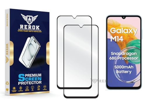 Image of Gorilla Tempered Glass Screen Protector Compatible with Samsung Galaxy M14 4G [Pack of 2] | Edge-to-Edge, Bubble-Free, Case Friendly, Easy Installation Kit