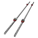 OrangeA Linear Rail 15-1500mm 2xLinear Guideway Rail 4x Square Type Carriage Bearing Block Linear Rail Support for 15mm Slotted Bearings