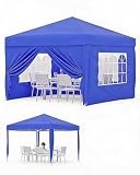 JustSmart Pop-Up Pavillon 3x3 m, wasserdicht & UV-Schutz UPF 50+ - Faltpavillon mit 4 Seitenwänden - Zentralverriegelung, 3 Höhen, Stahlrahmen - inkl. Sandsäcke, Heringe, Abspannseile, Tragetasche -