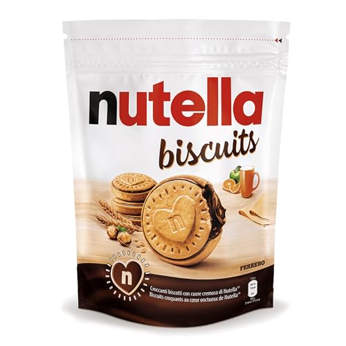 Nutella Biscuits - Croccanti Biscotti con un Cremoso Ripieno di Nutella, con Farina di Frumento e Zucchero di Canna, Ideali come Colazione, Snack e Merenda, Confezione da 304 gr