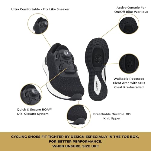 Image of Tommaso Women's Cycling Shoes with Pre-Installed SPD Cleats - Easy to Walk-in Ventilated SPD Cycling Shoes for Women's Spin Classes and Indoor Bikes - Comfortable on Foot and Toebox.