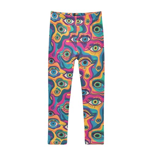 Colorful Eyes Girls Leggings Athletic Pants Tights Stretch Bottom