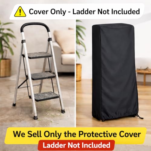 Image of EDRAK Foldable 4 & 5 Step Ladder Cover | Dustproof & Waterproof Protective Cover for Step Ladder | Heavy Duty Fabric | Drawstring Closure | Easy to Store & Wash