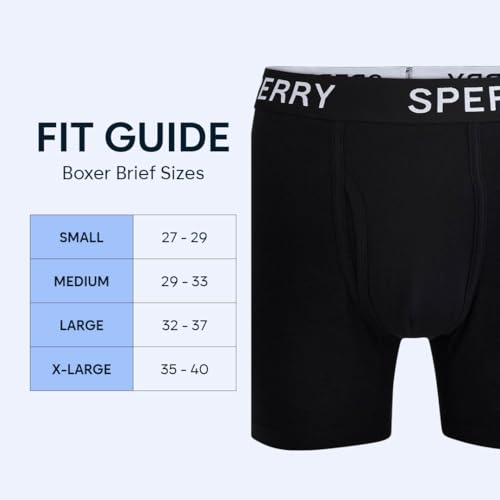 Sperry 4-Pack Mens Premium Cotton Stretch Boxer Briefs – Everyday Comfort Cotton Mens Boxer Briefs with Fly Pouch & 5” Inseam3