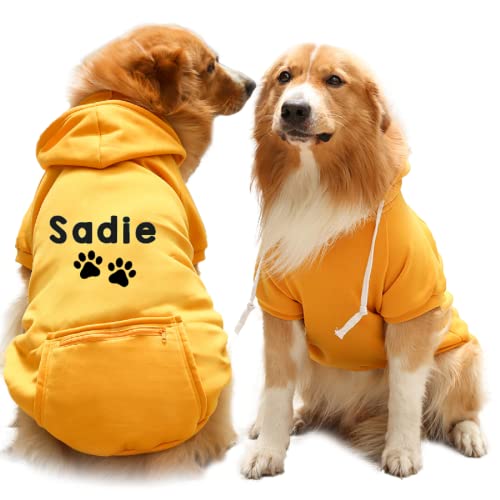 Personalized Dog Hoodie – Stylish Custom Dog Shirt with Embroidered Dog’s Name and Paws – Hooded Dog Sweatshirt Warm – Orange Cotton Dog Hoodies Winter Pullover with Pockets – X-Large Personalized Dog Hoodie – Stylish Custom Dog Shirt with Embroidered Dog’s Name and Paws – Hooded Dog Sweatshirt Warm – Orange Cotton Dog Hoodies Winter Pullover with Pockets – X-Large