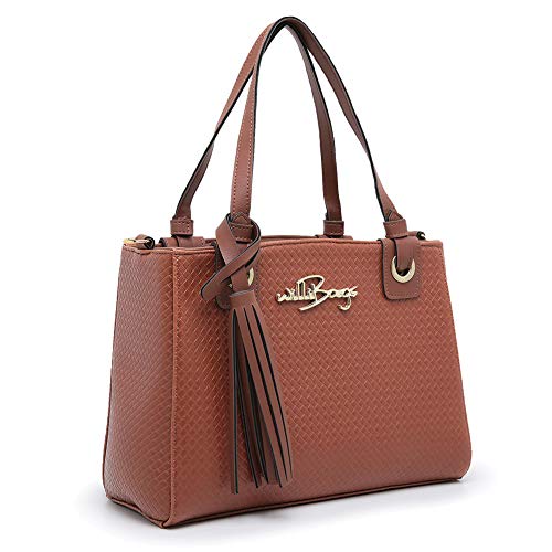Kit Bolsa + Carteira Willibags Feminina + Transversal Removível (CARAMELO)