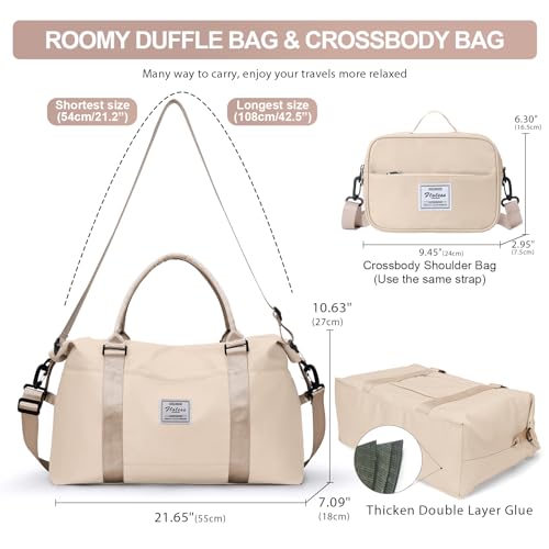 Cute Women's Travel Duffel Bag - Weekender Overnight Carry On Tote with Toiletry Bag - 18x14x8 inches2