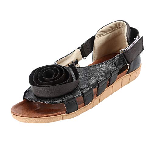 Calzado Chancletas Tacones Sandalias de Verano para Mujer,ZARLLE Flor Retro de Las Mujeres Sandalias Transpirables Plataforma Abierta del Dedo del pie Zapatos Casuales Huecos