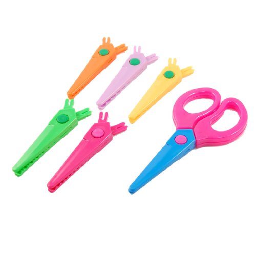 Ruilogod 6 in 1 bunte Plastiksicherheit Paddel-Scherenspielzeug