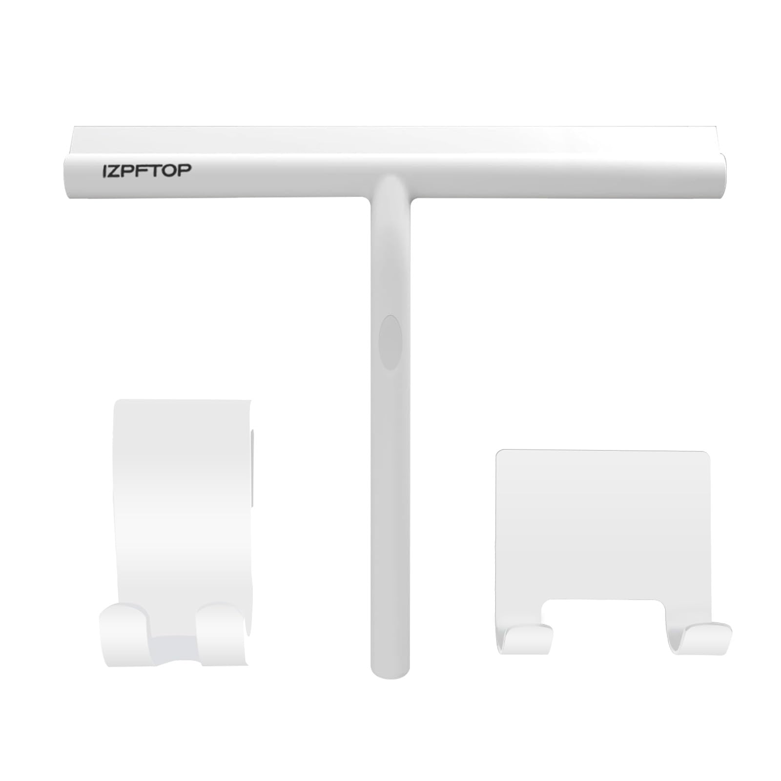 IZPFTOP Duschabzieher Silikon mit 2 Haken –schaber für duschwand abzieher dusche –Fensterwischer, Glasabzieher für Küche, Spiegel, Auto (Weiß, 11inch)