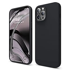 elago Liquid Silicone Case Compatibel met iPhone 12 Pro Max Hoesje (6,7″) – Vloeibaar Siliconen Beschermhoes, Complete Bescherming: 3-laags Schokbestendig (Zwart)