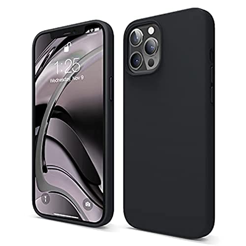 elago - Carcasa de Silicona líquida Compatible con iPhone 12 Pro MAX (6,7 Pulgadas), Funda de Silicona Premium, Funda Protectora Completa, Funda antigolpes de 3 estructuras, Color Negro