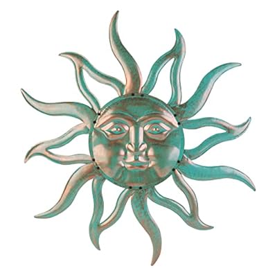 Sun Metal Wall Art Outdoor Decor - 30 Inches Rust Proof Retro Metal Wall Sculpture Statues Wall Art Hanging Decoration for Indoor Outdoor,Garden, Home, Farmhouse, Fence Balcony Patio and Bedroom