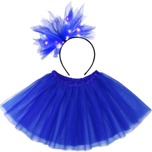 Twinklede Women Tutu Skirt With Headband Classic 4 Layered Tutus Elastic Tulle Costume Skirts For Adult And Teen Girls  cover