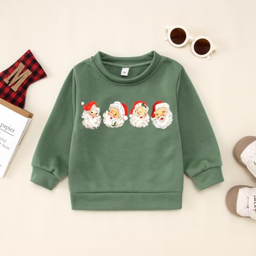 Toddler Boy Girl Christmas Sweatshirt Kid Xmas Santa Graphic Shirt Tops Baby Long Sleeve Crewneck Winter Clothes3