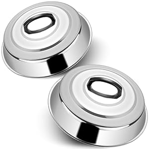 Cheese Melting Dome Set of 2-12 Inch Round Basting Cover – Stainless Steel – Metal Steam Cover – Griddle Accessories for Flat Top Grill Cooking Indoor or Outdoor