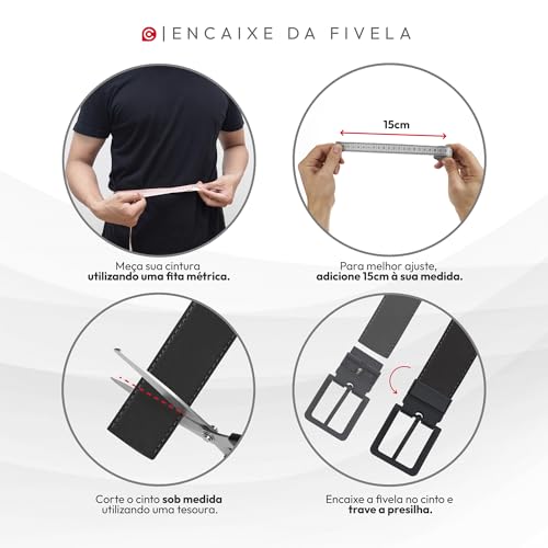 Cinto Masculino Social Basic Dupla Face (Fivela Preta)