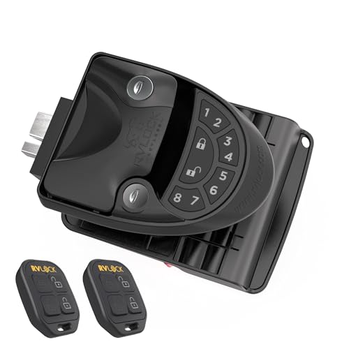 RVLOCK V4 RV Door Lock Keyless Entry with Remote, Secure and Convenient Camper Latch Replacement, Durable RV Door Lock Replacement for Trailers with Patented Security Technology