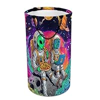 LUYYSKY Colorful Fantasy Astronaut Versatile Storage Laundry Basket, Cartoon Funny Outer Space Alien Theme Planet Large Capacity Bathroom Hamper With Handle