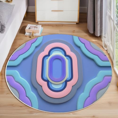 Moquette pour salon et chambre bébé tapis rond 80cm doux - 2