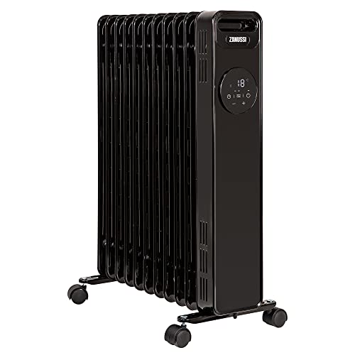 Zanussi 2300W Oil Filled Radiator 11 Fin Portable Electric Heater & Remote Control, Black, Display & 24 Hour Timer, Adjustable Thermostat, 3 Heat Settings, Safety Cut-off, 20 m sq Room Size ZOFR5005B