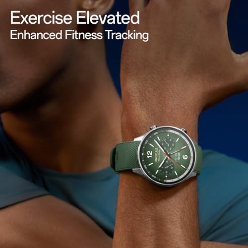 Image of OnePlus Watch 2R with Wear OS 4 by Google,Snapdragon W5 Chipset,Upto 100hrs Battery Life,1.43'' AMOLED Display,100+ Sports Mode,Dual Frequency GPS,5 ATM,IP68 & BT Calling [Forest Green]