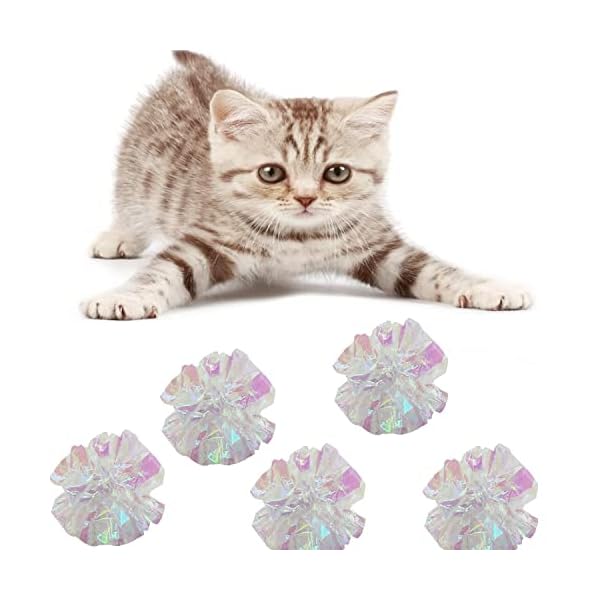 Muluo Crinkle Balls Katzenspielzeug, 5,6 cm, Mylar-Knisterbälle für Katzen, zum Spielen und Interagieren mit Katzen, 20 Stück – Bild 4