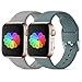 Produktbild CeMiKa Sport Armband Kompatibel mit Apple Watch Armband 38mm 40mm 42mm 44mm, Ersatzarmband aus Silikonband Kompatibel mit Apple Watch SE/iWatch Series 6 5 4 3 2 1, 42mm/44mm-M/L Grau/Kieferngrün