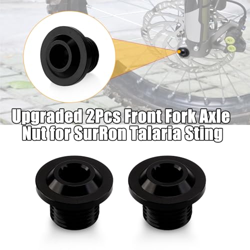 Image of Upgraded Front Fork Axle Nut for Sur Ron Light Bee S /X Talaria Sting L1E /X160 /X260, CNC Aluminum Alloy Anti-Rust Durable Front Wheel Axle Cap Screws Cover (Black, Front Fork Axle Nut)