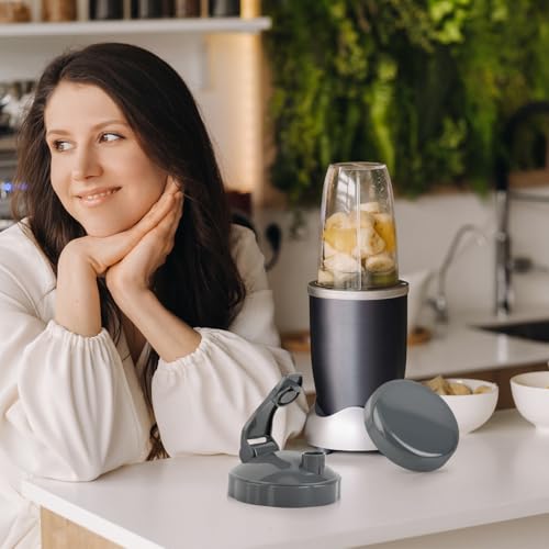 TIMESETL 2 Stück Ersatzteile Deckel Kompatibel mit Nutribullet, Wiederverschließbare Flip-Top Becherdeckel Kompatibel für NutriBullet, Flip Top to Go Deckel Ersatz, (Klappdeckel + Flachdeckel)