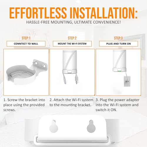 Image of Wall Mount for TP-Link Deco BE75 /BE85 /BE95 /BE17000 /BE22000 /BE33000 Whole Home Mesh WiFi 7, Upgrade Stable Saving Space Aluminum Alloy Wall Hanging Bracket Holder (3Pack,White)